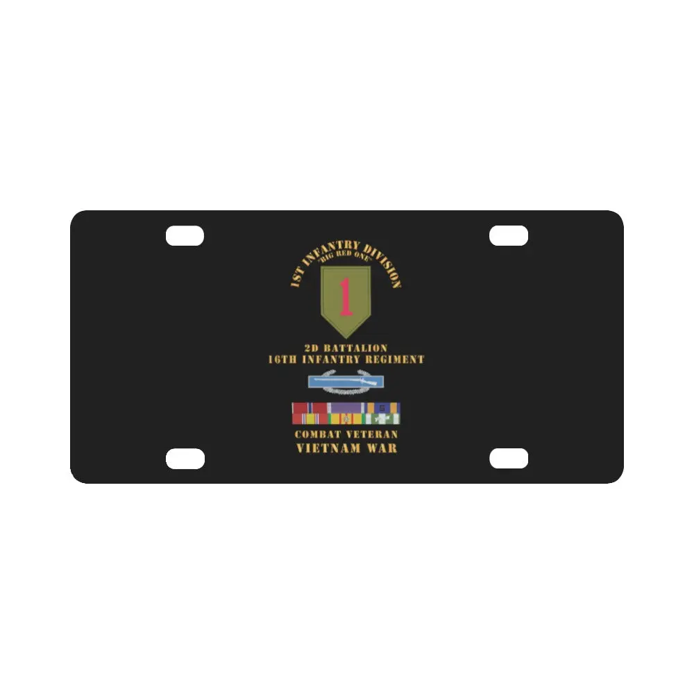 1St Infantry Division - 2Nd Battalion, 18Th Infantry, Cib, Bs, Ph, Am, Vn Svc Bar - Vietnam War X 30 Classic License Plate 1