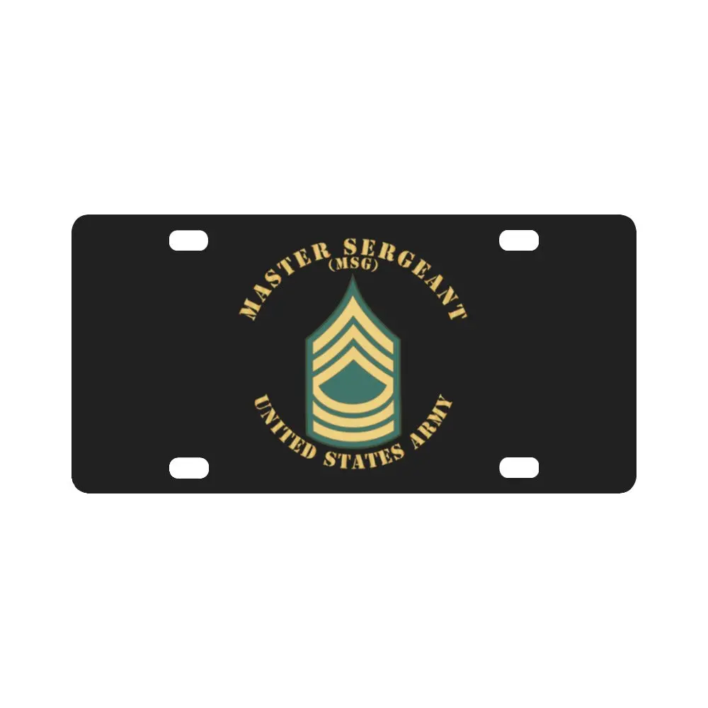 Army - Master Sergeant - Msg - Flat X 300 Classic License Plate 1