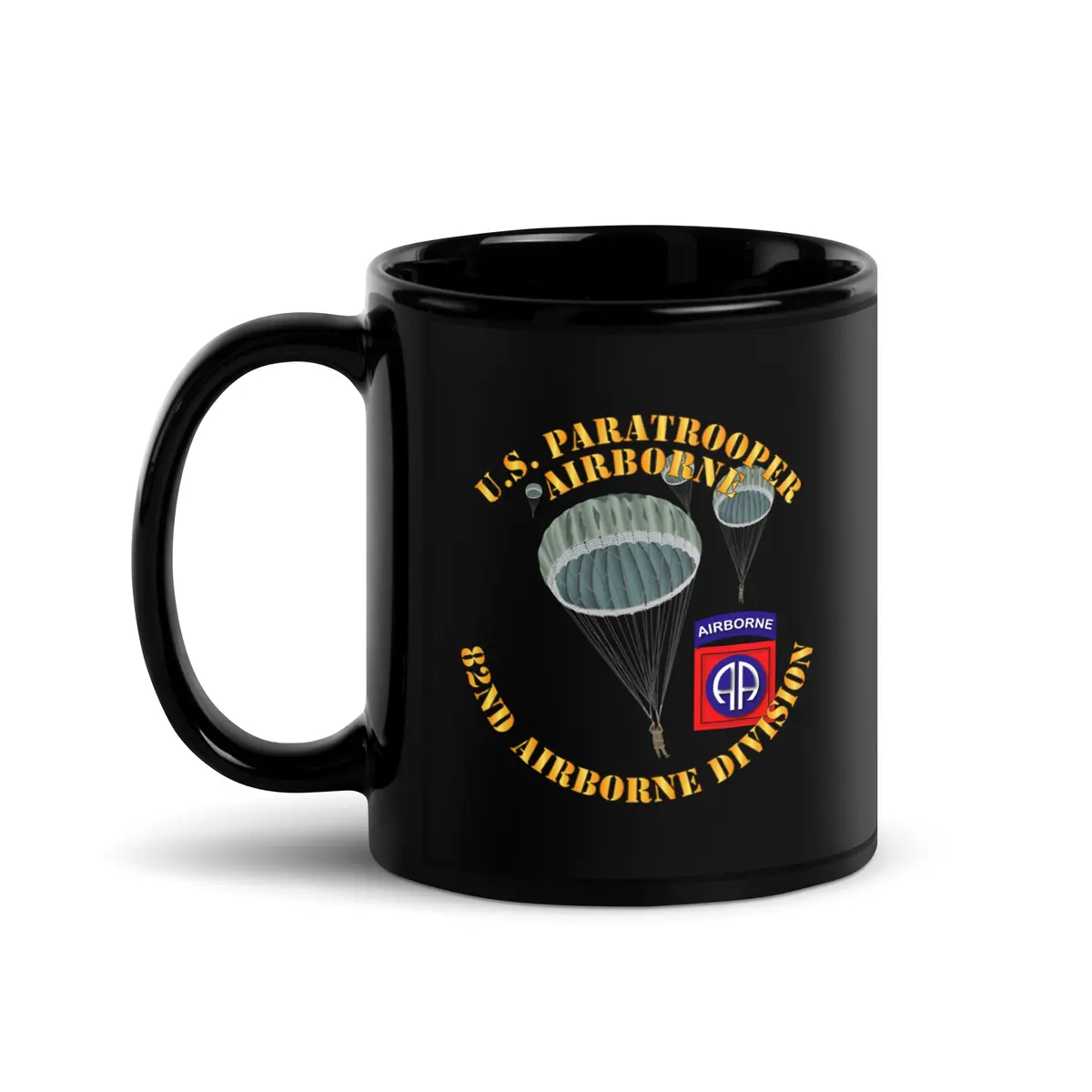 Black Glossy Mug - Army - Us Paratrooper - 82Nd Wo Shadow 1