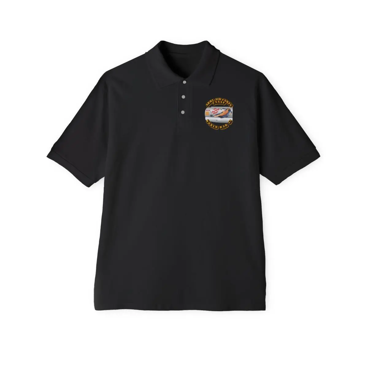 Men's Piqué Polo - Aac - Nose Art - Avenging Angel 2