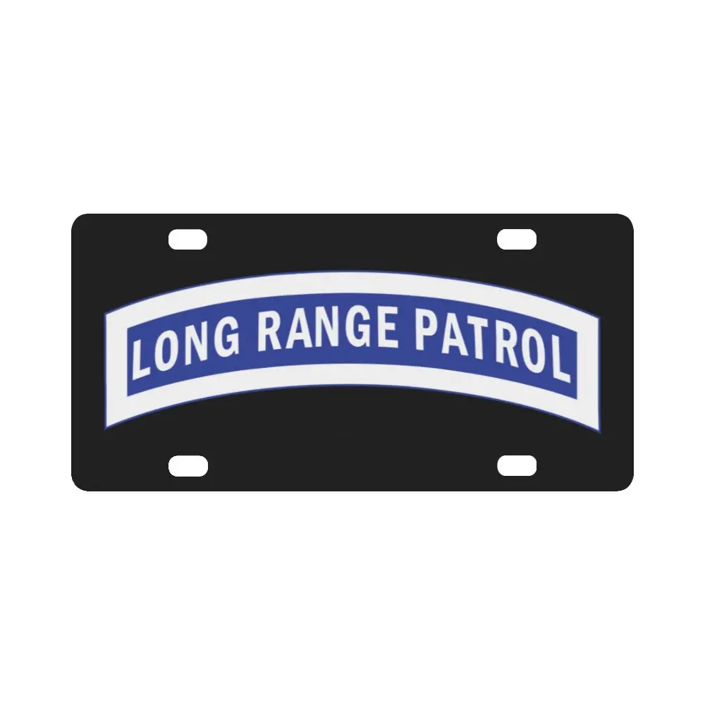 Army - Tab - Long Range Patrol - Blue - White Classic License Plate 1