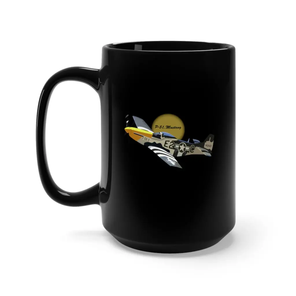 Black Mug 15Oz - Army Air Corps P-51 Mustang Wo Aac X 300 1