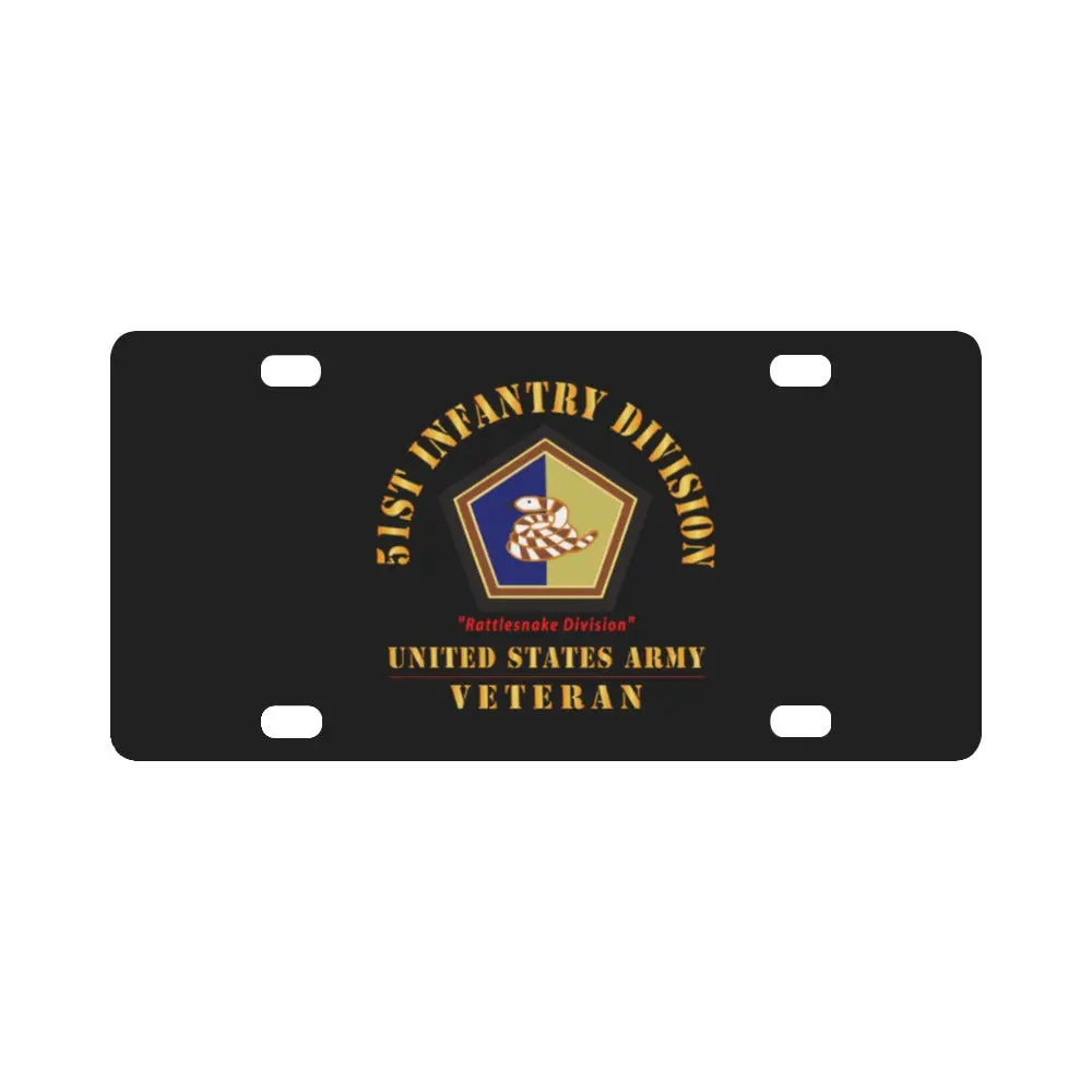 Army - Ssi - 51St Infantry Division - Rattlesnake Division - Us Army Veteran X 300 Classic License Plate 1