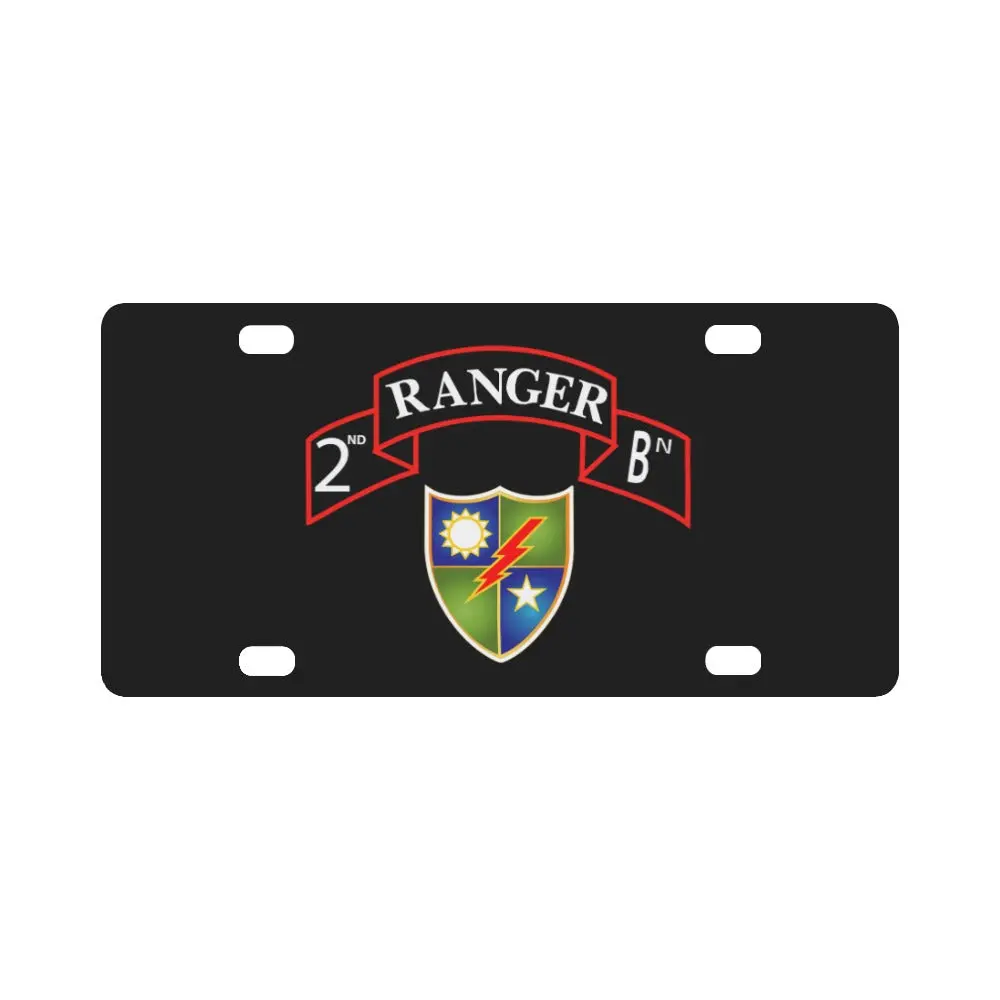 Sof - 2Nd Ranger Battalion Scroll With Dui X 300 Classic License Plate 1