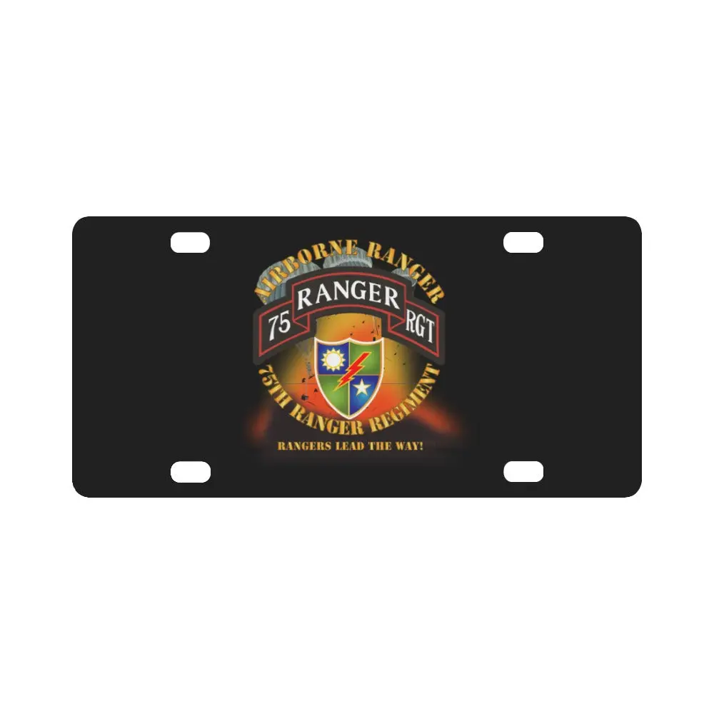Sof - 75Th Ranger Regiment - Airborne Ranger 3 Rangers W Fire X 300 Classic License Plate 1