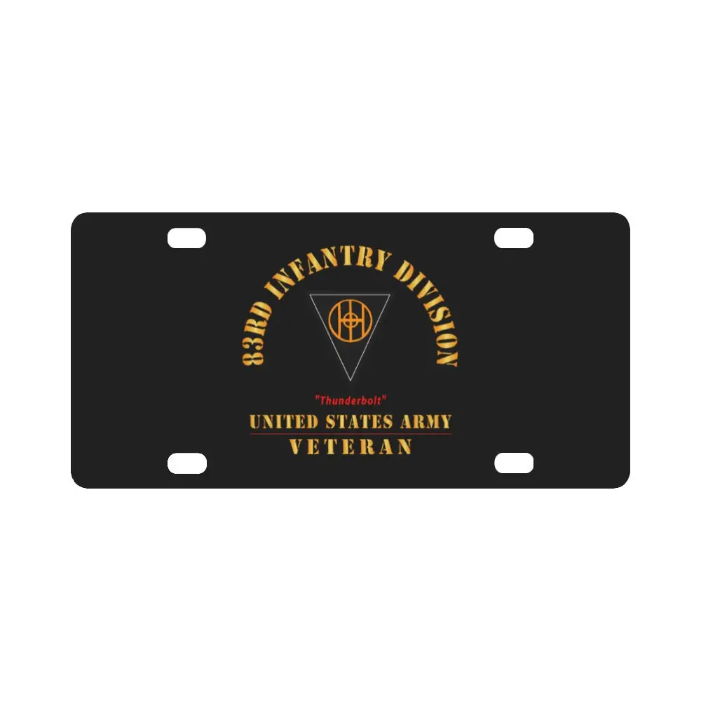 Army - Ssi - 83Rd Infantry Division - Thunderbolt - Us Army Veteran X 300 Classic License Plate 1