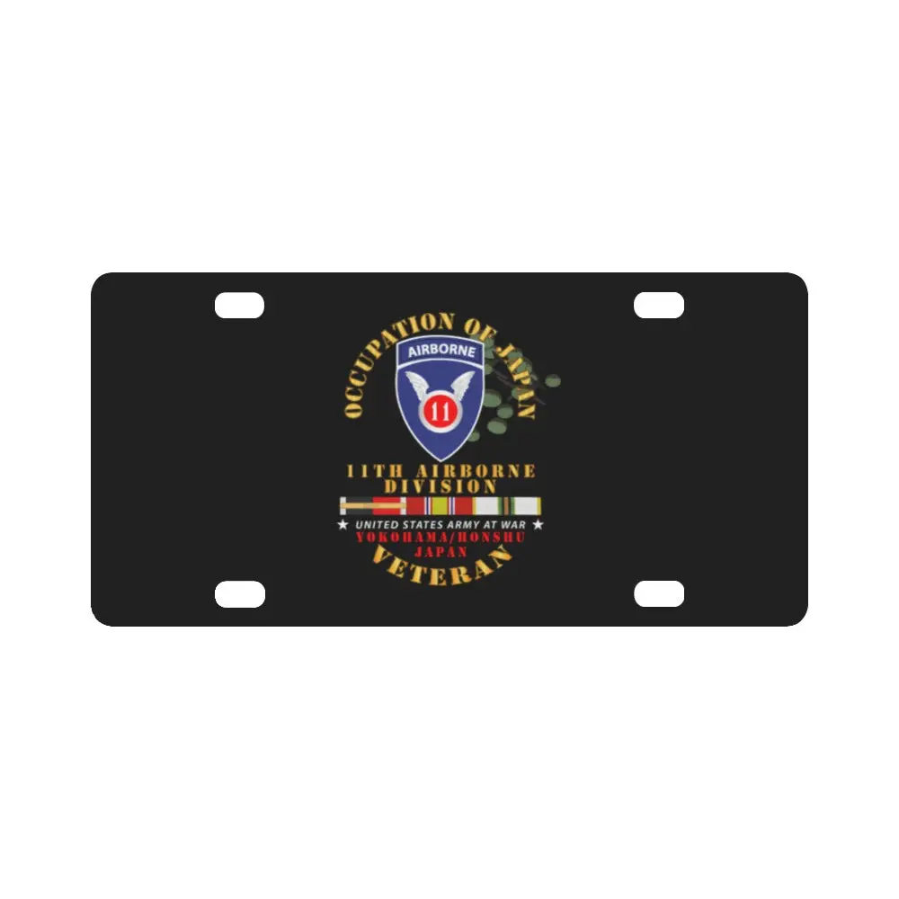 Army - Occupation Japan W 11Th Airborne Division W Occupy - Cold Svc Classic License Plate 1
