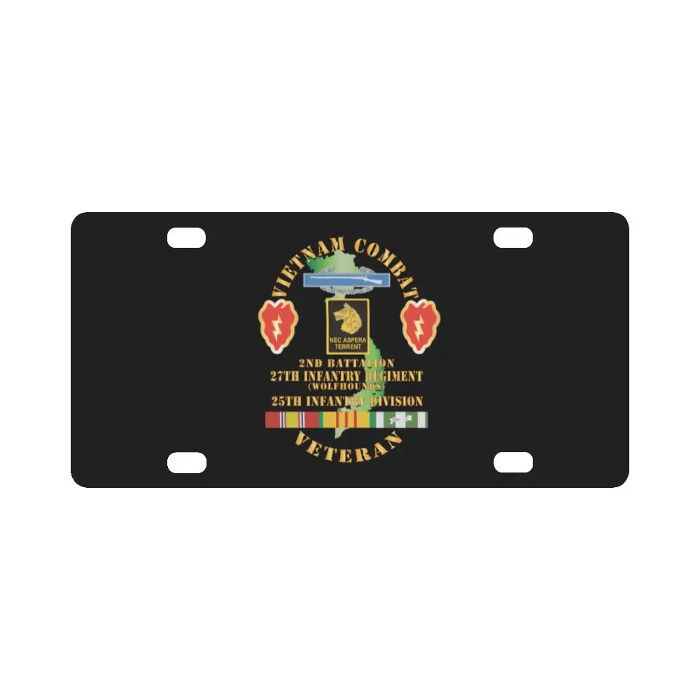 Army - Vietnam Combat Infantry Veteran W 2Nd Bn 27Th Inf - Wolfhounds - 25Th Id Ssi X 300 Classic License Plate 1