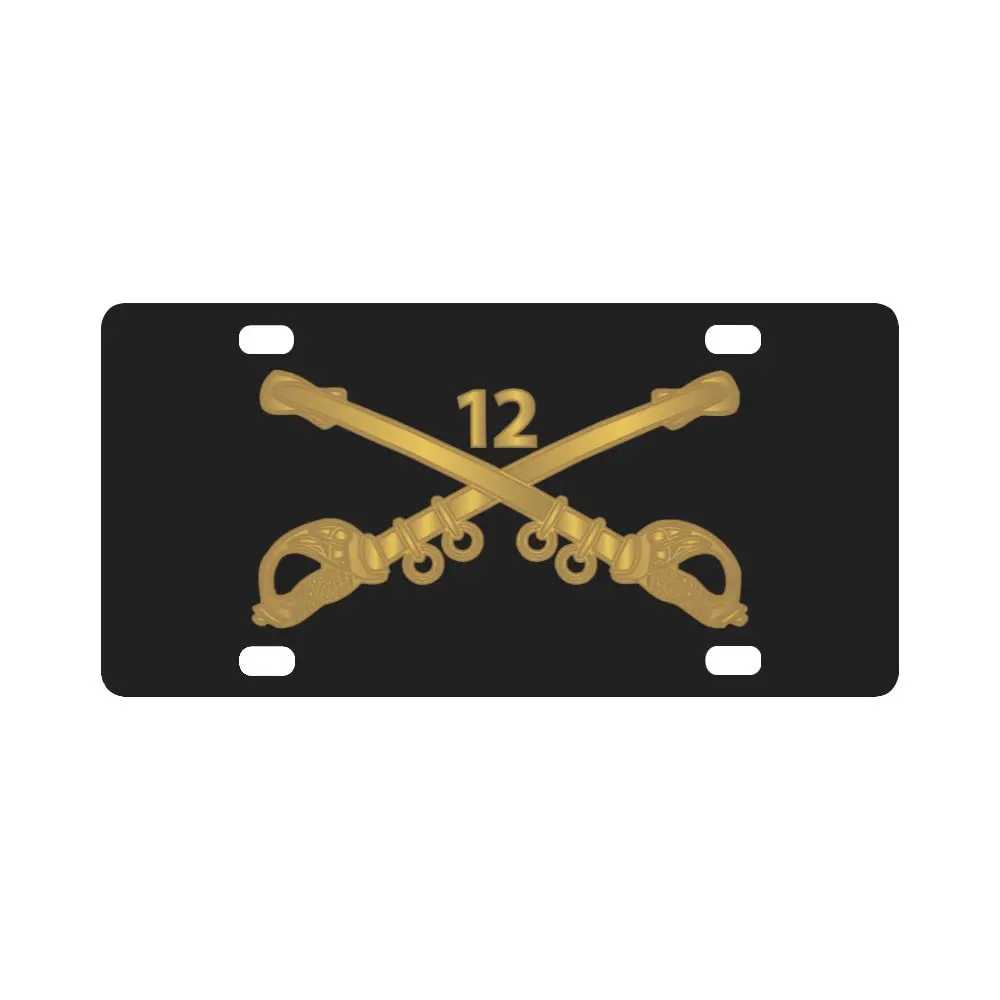 Army - 12Th Cavalry Branch Wo Txt X 300 Classic License Plate 1