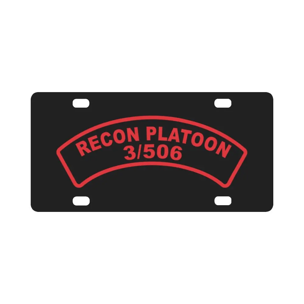 Scroll - 506Th Airborne Infantry Regiment Patch Recon Platoon 3-506 - J Version Classic License Plate 1