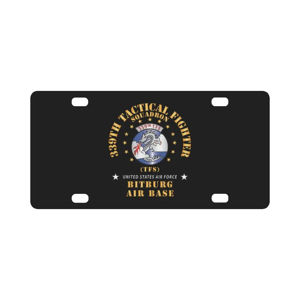 Usaf - 339Th Tactical Fighter Squadron - Bitberg Ab X 300 Classic License Plate 1