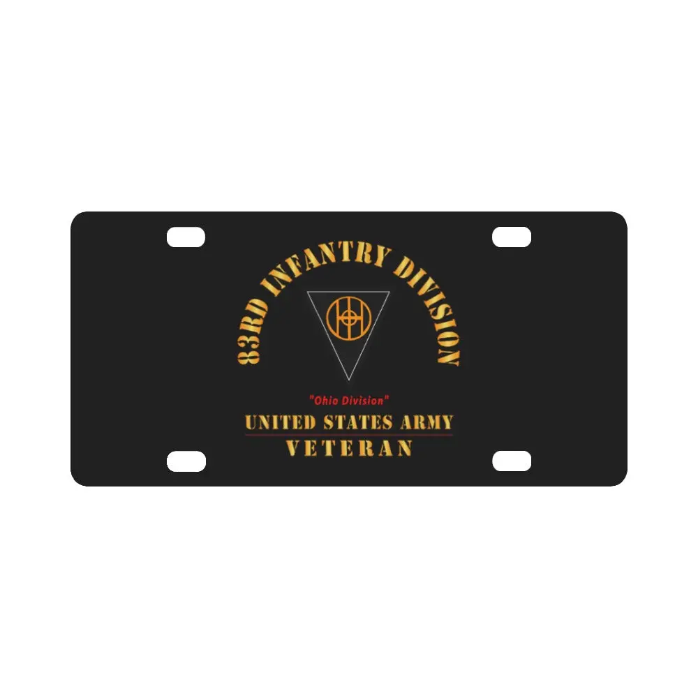 Army - Ssi - 83Rd Infantry Division - Ohio Division - Us Army Veteran X 300 Classic License Plate 1