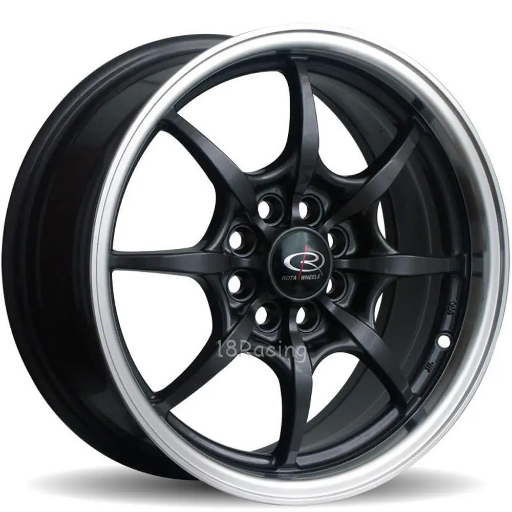 Rota Wheels Circuit 8 1670 8X100/114.3 40 73 Black With Polish Lip 1