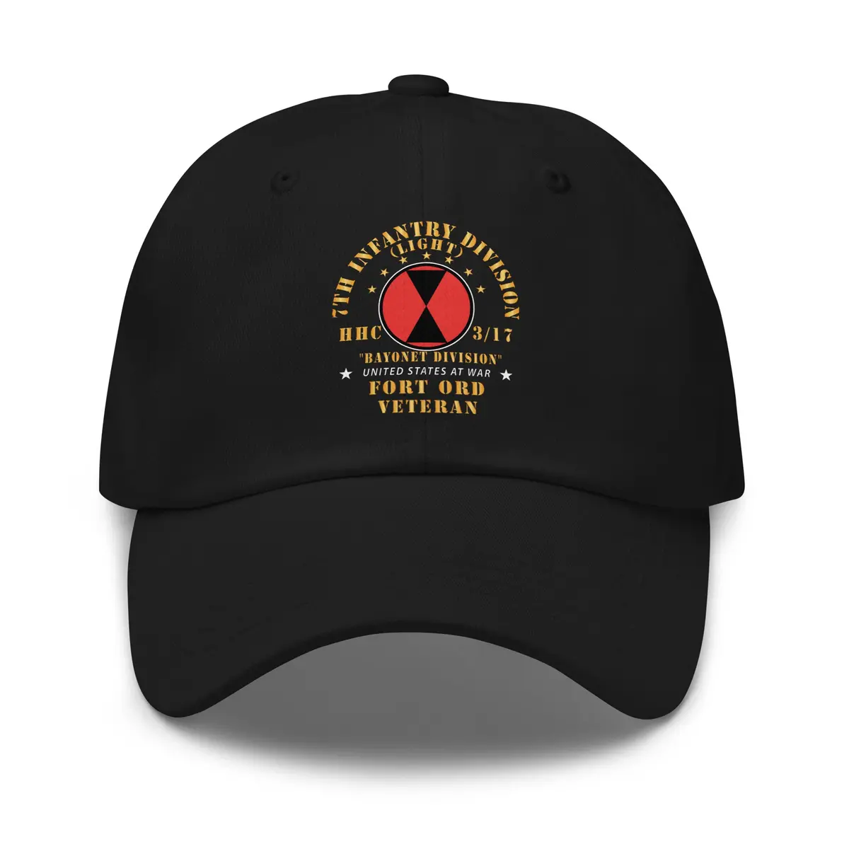 Dad Hat - Army - 7Th Infantry Division - Ft Ord - Veteran - Hhc - 3-17, X 300 1