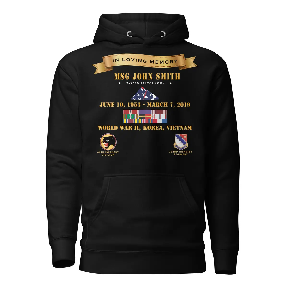Unisex Hoodie - Army -Template 1 - In Memorial Of - 2025 X 300 1
