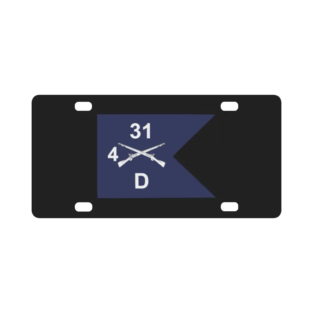 Army - Delta Company, 4Th Battalion, 31St Infantry Regiment - Guidon X 300 Classic License Plate 1