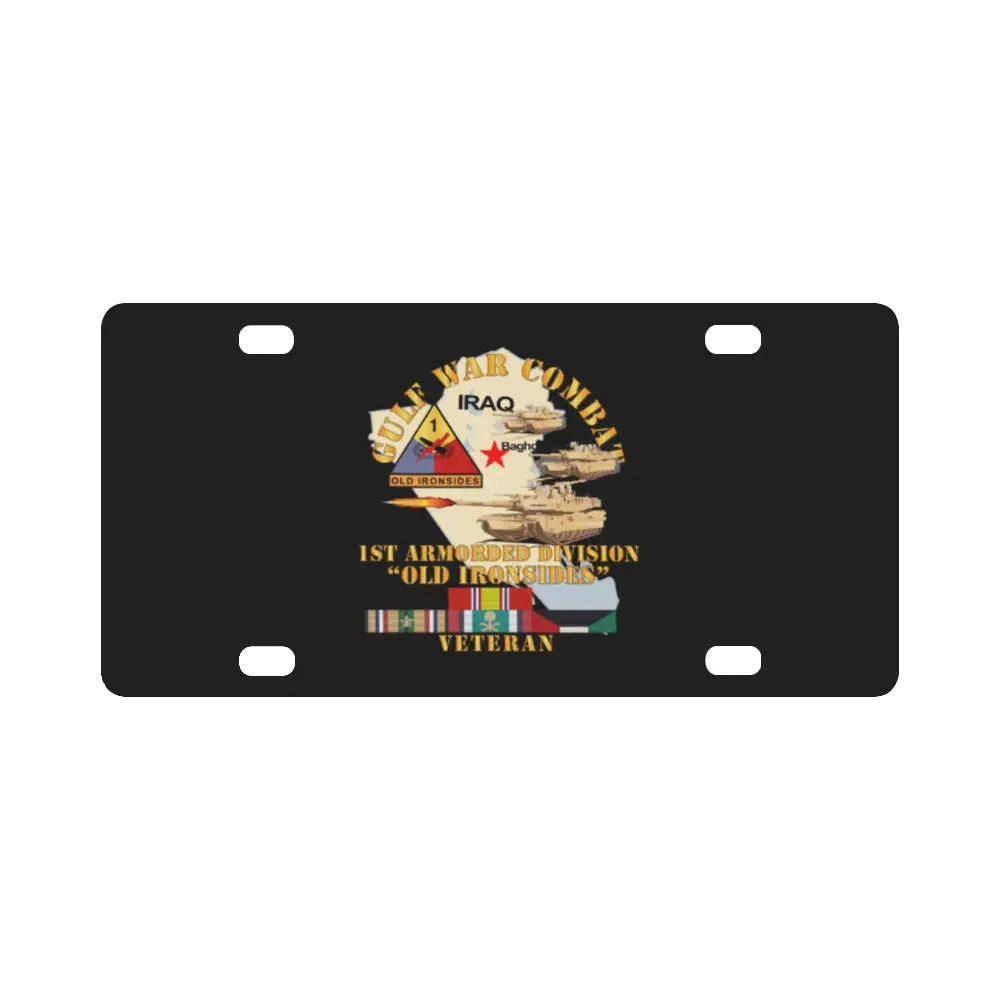 Army - Gulf War Combat Armor Vet W 1St Armored Division Classic License Plate 1