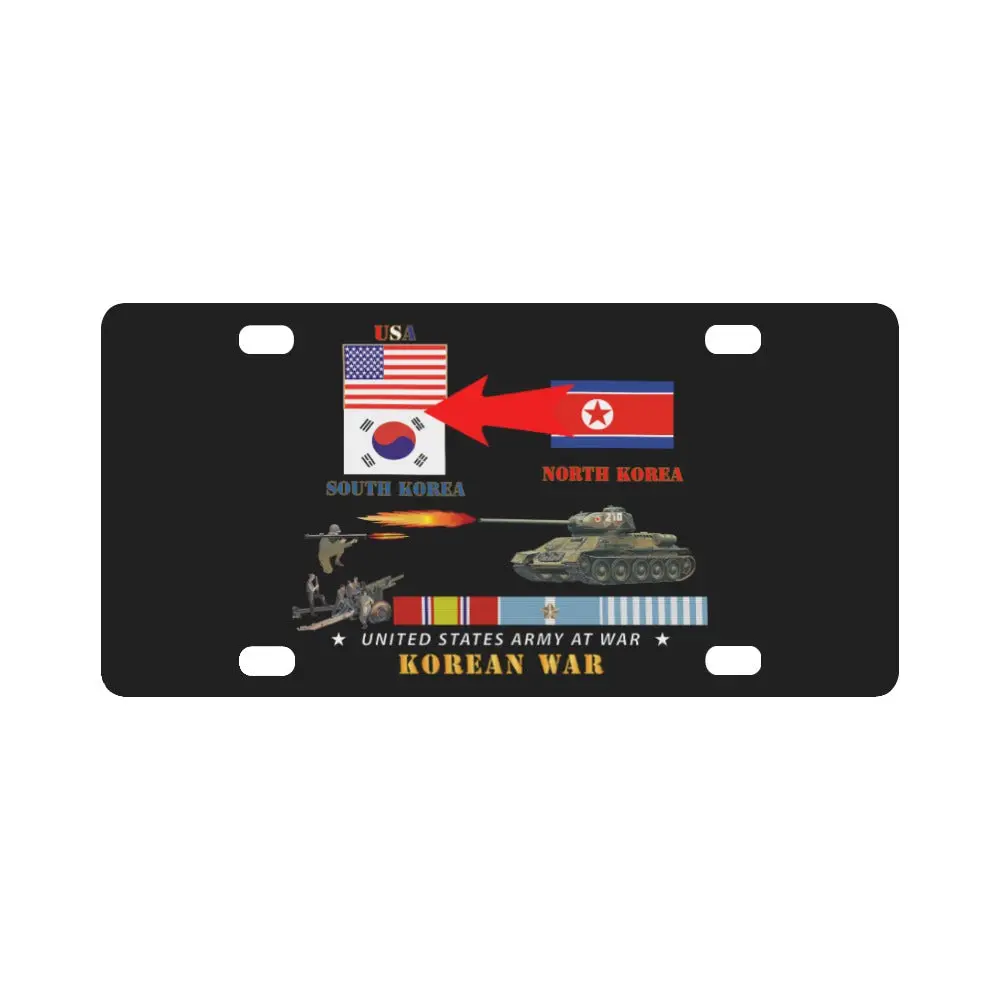 Army - Korean War - Usa - South Korean Vs North Korea Classic License Platec 1