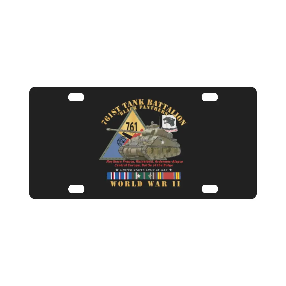 Army - 761St Tank Battalion - Black Panthers - W Tank W Ssi Wwii Eu Svc Classic License Plate 1