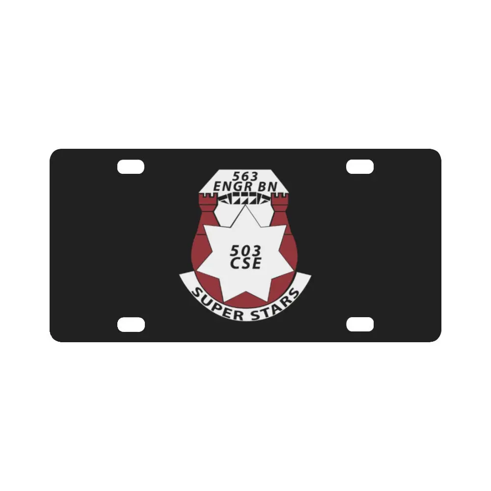 Army - 563Rd Engineer Battalion - Dui W Ss Wo Txt X 300 Classic License Plate 1