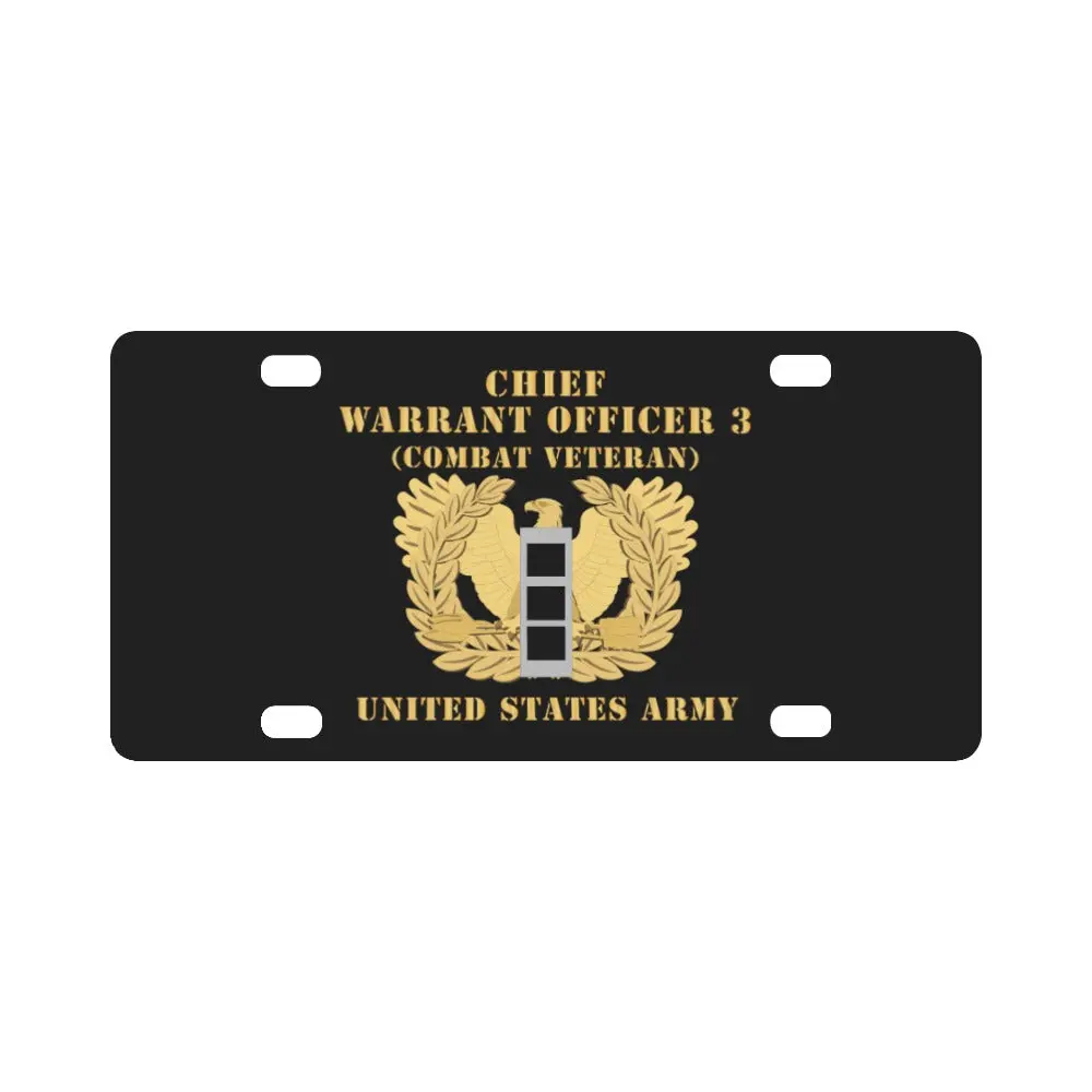 Army - Chief Warrant Officer - Cw03 - Combat Veteran - Flat - Eagle And Bar X 300 Classic License Plate 1