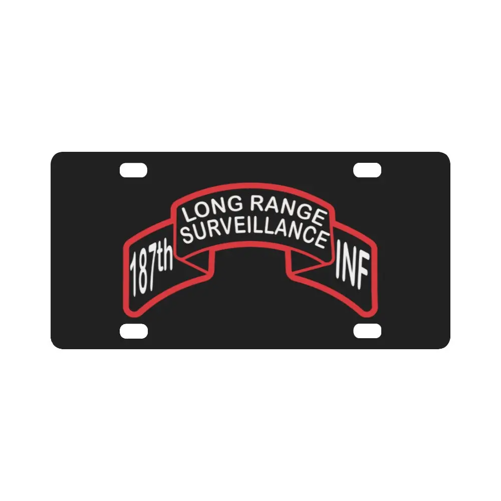 Scroll - 187Th Lrs Infantry Classic License Plate 1