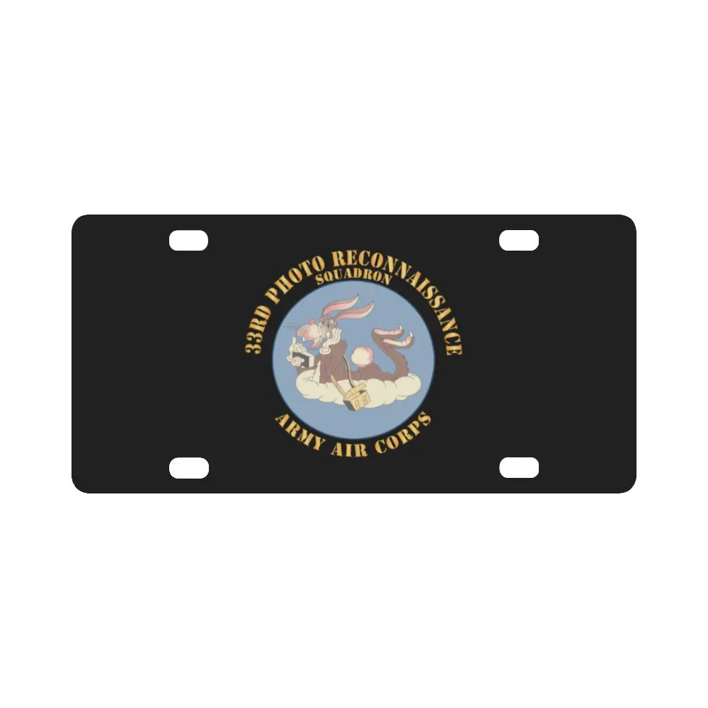 Aac - 33Rd Photo Reconnaissance Squadron - Wwii X 300 Classic License Plate 1