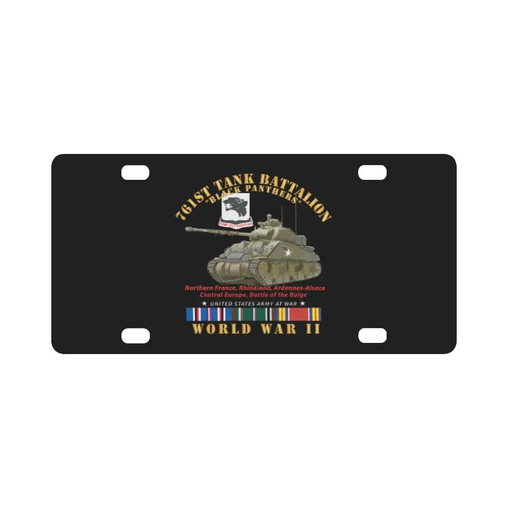 Army - 761St Tank Battalion - Black Panthers - W Tank Wwii Eu Svc Classic License Plate 1