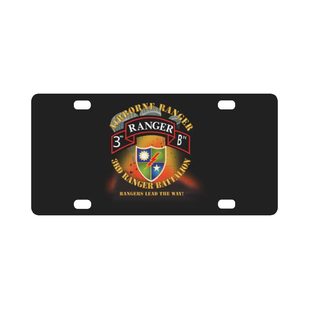 Sof - 3Rd Ranger Battalion - Airborne Ranger 3 Rangers W Fire X 300 Classic License Plate 1