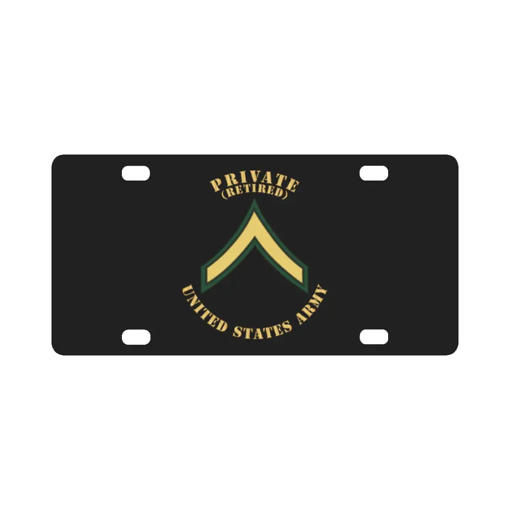 Army - Private - Pv2 - Retired - Flat X 300 Classic License Plate 1