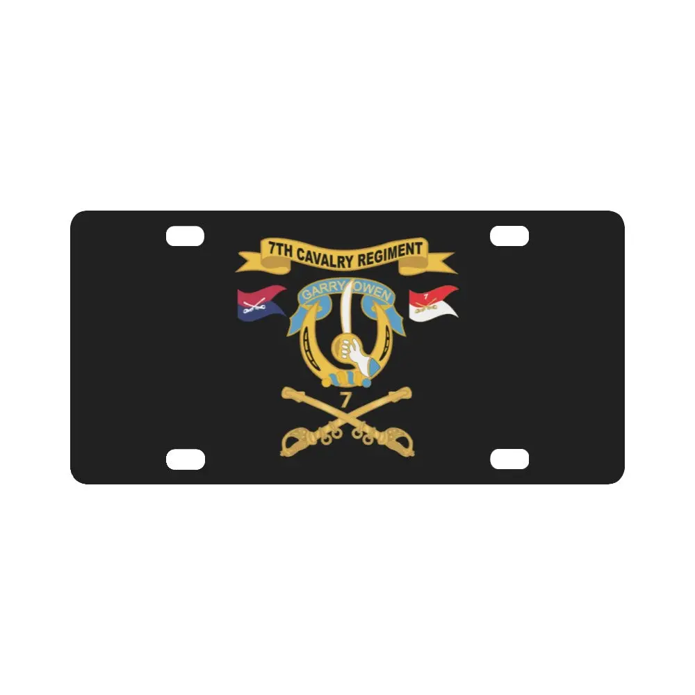 Army - 7Th Cavalry Regiment W Ribbon - Br W Regimental Number W Guidons X 300 Classic License Plate 1