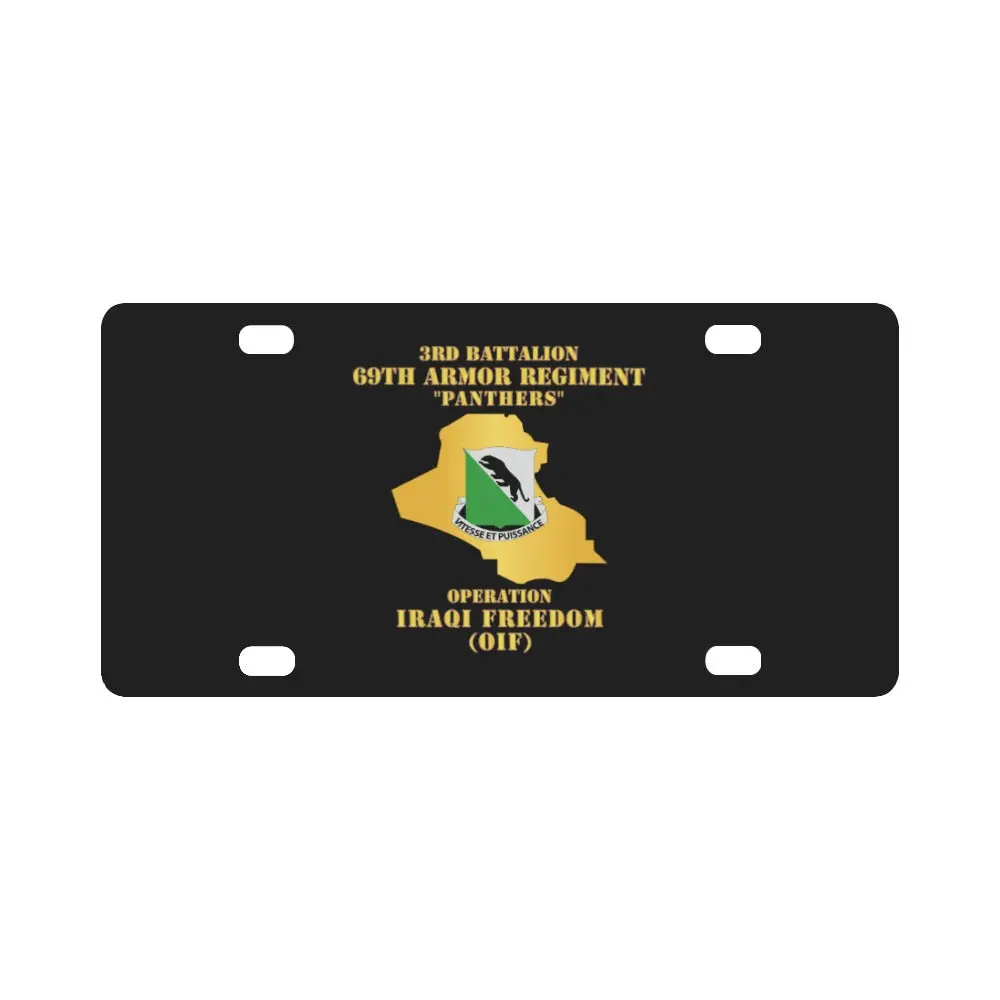 Army - 3Rd Bn 69Th Armor Regt - Oif W Map Classic License Plate 1