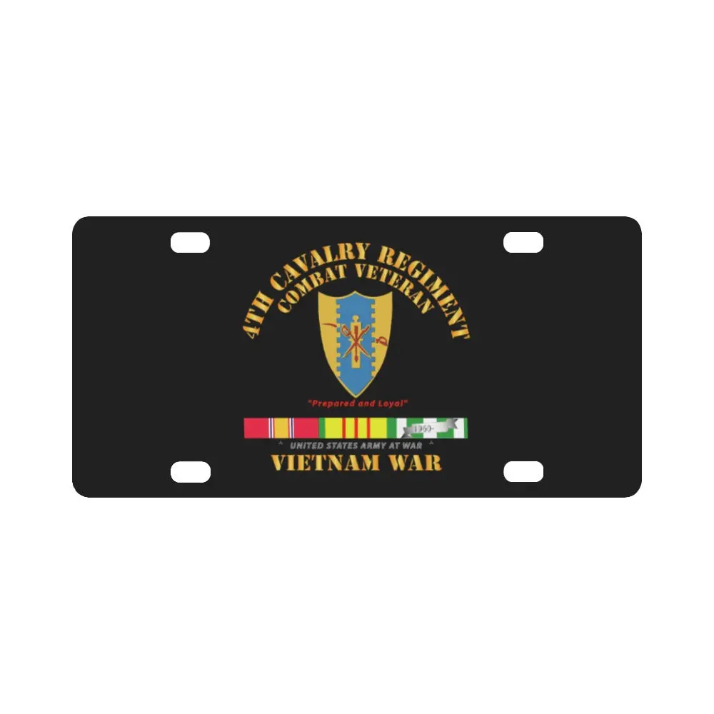 Army - 4Th Cav- Vietnam War W Vn Svc Classic License Plate 1