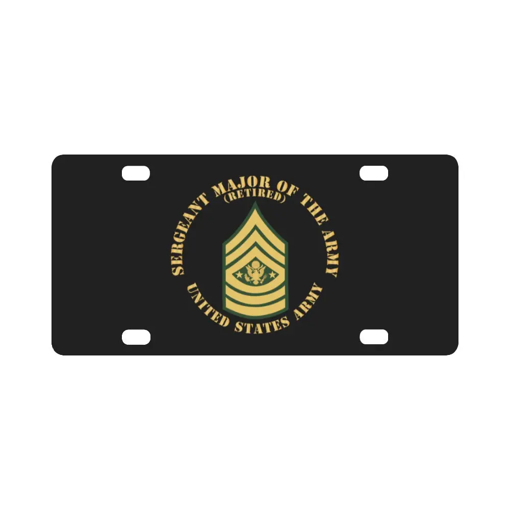 Army - Sergeant Major Of The Army - Sma - Retired - Flat X 300 Classic License Plate 1