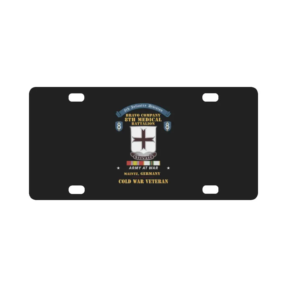 Bravo Company - 8Th Medical Battalion, 8Th Infantry Division Scroll - Maintz Germany - Cold War Vet Classic License Plate 1