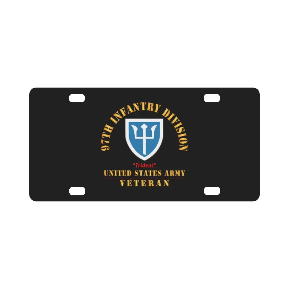 Army - Ssi - 97Th Infantry Division - Trident - Us Army Veteran X 300 Classic License Plate 1