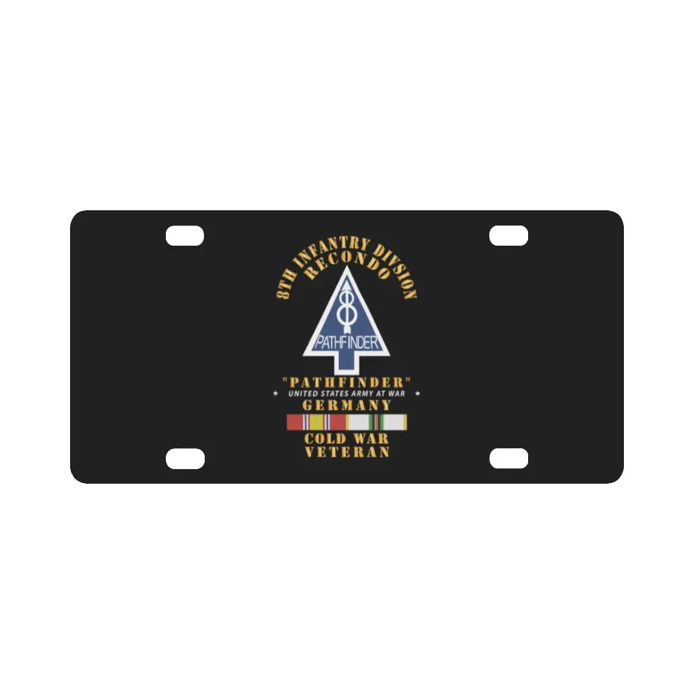 8Th Infantry Div Recondo School - Pathfinder - Germany W Cold War Svc X 300 Classic License Plate 1