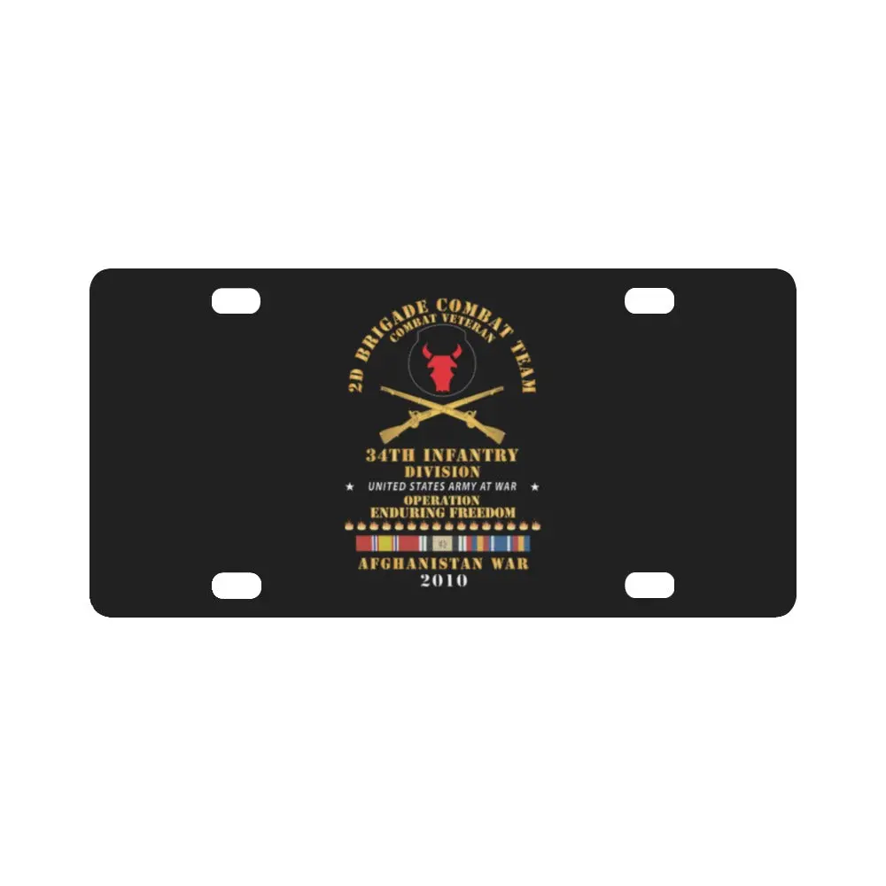 Army - 2Nd Brigade Combat Team, 34Th Id - Enduring Freedom Combat Veteran X 300 Classic License Plate 1