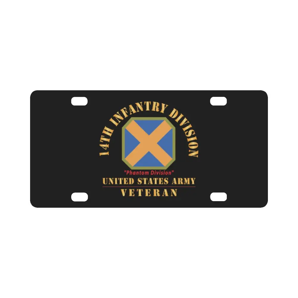 Army - Ssi - 14Th Infantry Division - Phantom Division - Us Army Veteran X 300 Classic License Plate 1