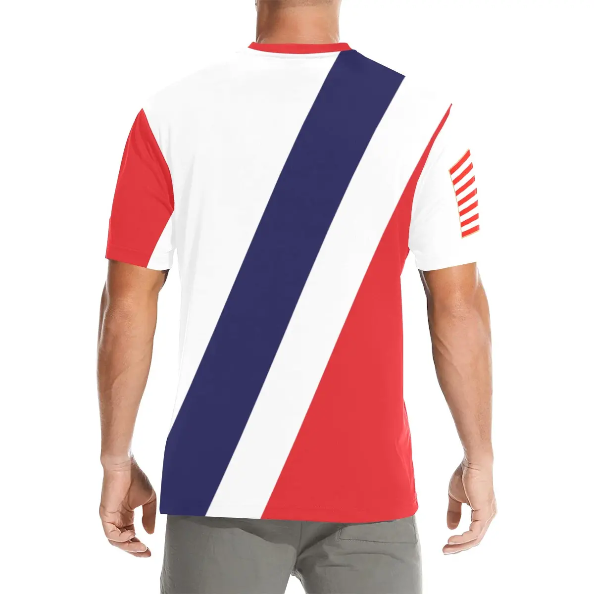 Men's All Over Print Crew Neck T-Shirt - Tribute Tee - Uscg - Cutterman Badge - Officer - Gold 3