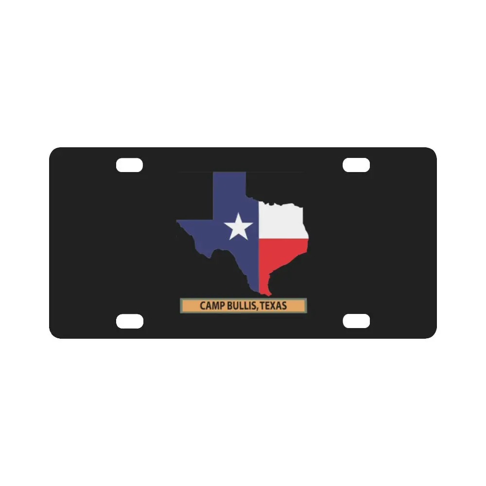 Texas Map Overprint With Texas State Flag - Fcamp Bullis, Texas X 300 Classic License Plate 1