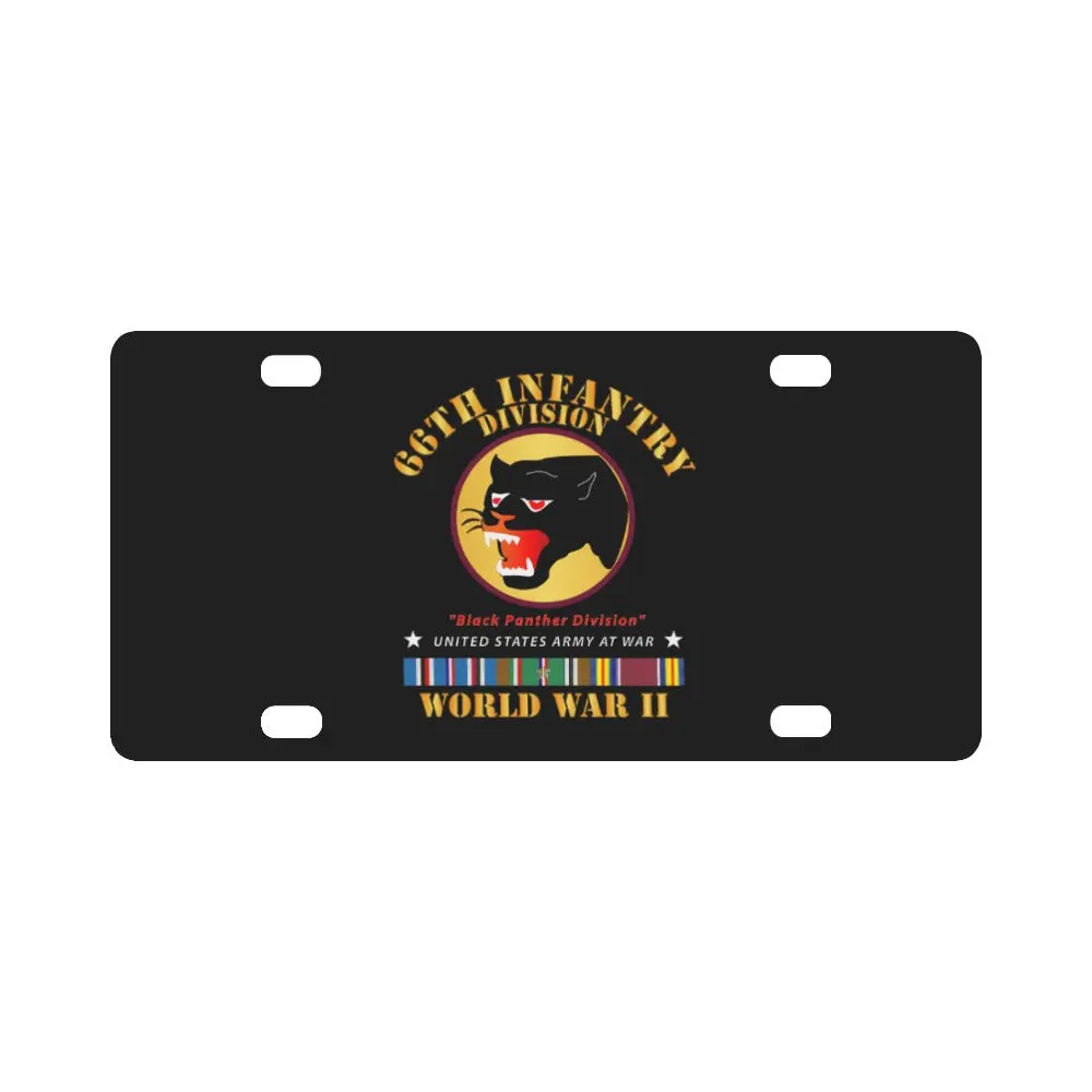 Army - 66Th Infantry Division - Black Panther Division - Wwii W Eu Svc X 300 Classic License Plate 1