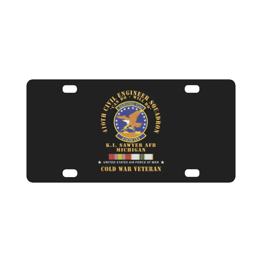 410Th Civil Engineer Squadron - Can Do - Will Do - Ki Sawyer Afb, Mi Cold War Veteran Cold Svc X 300 Classic License Plate 1