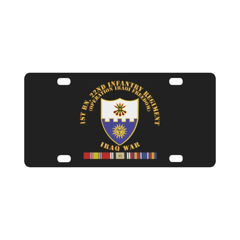 Army - 1St Bn 22Nd Infantry - Oif1 - W Iraq Svc Classic License Plate 1