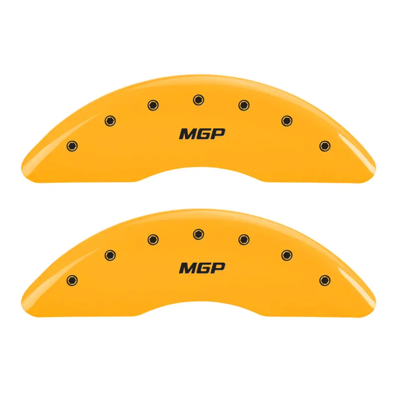 Mgp Custom Engraved Caliper Covers – Full-Axle Set, Yellow Anodized Finish With Black Chrome Detailing 1