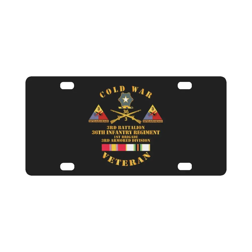 Army - Cold War Vet W 3Rd Bn - 36Th Infantry - 3Rd Ad W Cold Svcd Classic License Plate 1