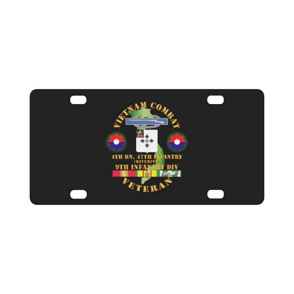 Army - Vietnam Combat Infantry Veteran W 4Th Bn 47Th Inf (Riverine) - 9Th Id Ssi Classic License Plate 1