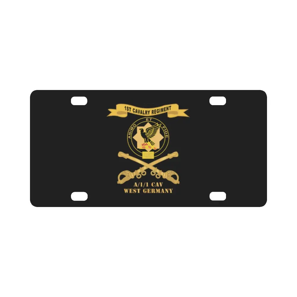 Army - 1St Cavalry Regiment W Br - Ribbon - A-1-1 Cav West Germany X 300 Classic License Plate 1
