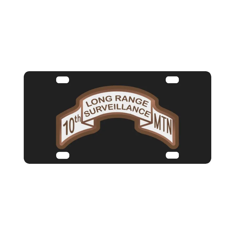 Scroll - 10Th Mountain Infantry Division Lrs Desert Classic License Plate 1