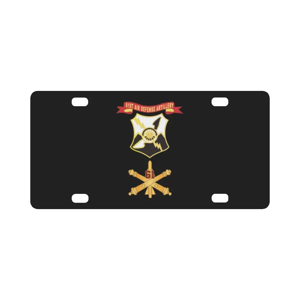 Army - 61St Air Defense Artillery W Number Br - Dui - Ribbon X 300 Classic License Plate 1